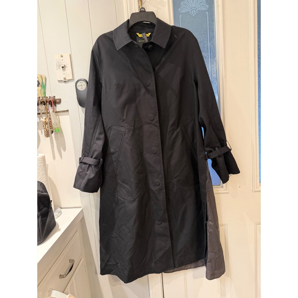 Lululemon x Roksanda Inner Expanse‎ Long Trench Coat Black Mixed Media Down XXL